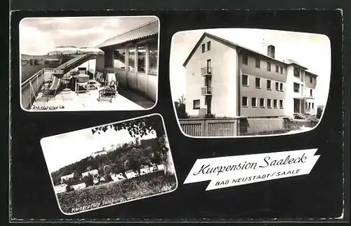 AK Bad Neustadt, Hotel Kurpension Saaleck, Kaiserpfalz Salzburg