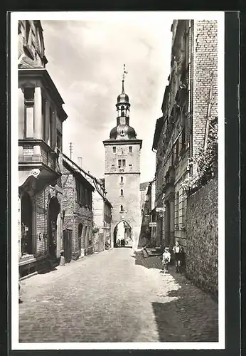 AK Klingenberg am Main, Strassenpartie am Stadtturm