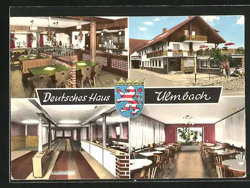 AK Ulmbach, Gasthaus Deutsches Haus, Kegelbahn, Ährecke 2