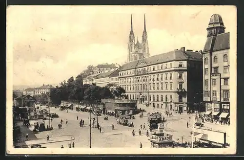 AK Brno, Wilsonovo namesti, Strassenbahn