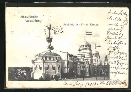 AK Düsseldorf, Ausstellung 1902, Gebäude der Firma Krupp