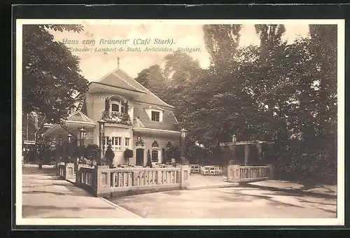 AK Stuttgart, Bauausstellung 1908, Cafe Stark