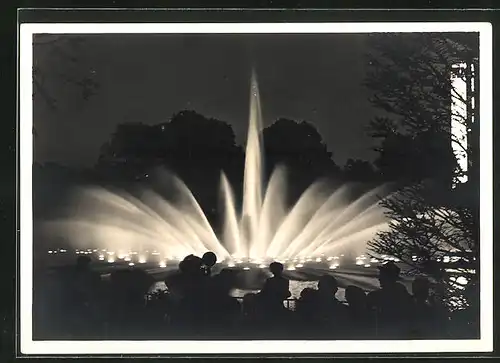 AK Hamburg, Gartenbau-Ausstellung 1953, Wasserlichtkonzert