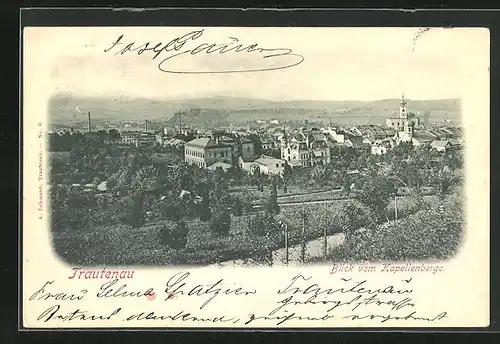 AK Trautenau / Trutnov, Blick auf den Ort vom Kapellenberg