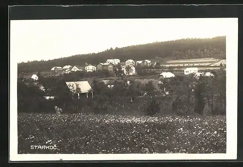 Foto-AK Starkoc, Blick zum Ort