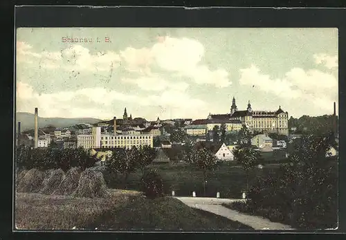 AK Braunau i. B., Blick auf den Ort