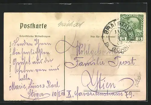 AK Braunau i. B., Blick auf den Ort