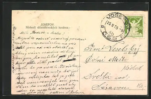 AK Josefstadt / Josefov / Jaromer, Artilleriekasernenhof, Glockenturm