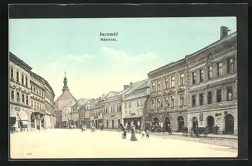 AK Josefstadt / Josefov / Jaromer, Hotel u Cerneho Kone, Námestí