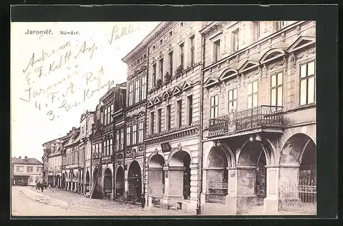 AK Josefstadt / Josefov / Jaromer, Námesti, Häuser am Marktplatz