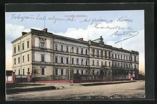 AK Josefstadt / Josefov / Jaromer, Kasárna, Totalansicht der Kaserne