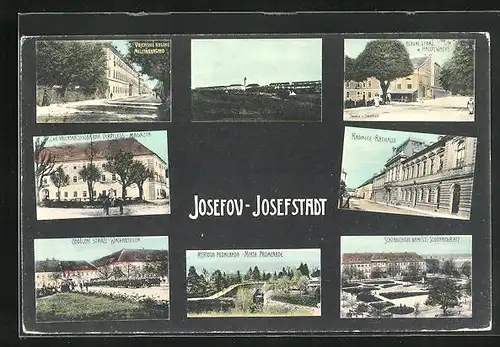 AK Josefstadt / Josefov / Jaromer, Militärkasino, Hauptwache, Rathaus