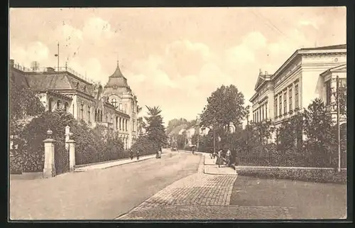 AK Braunau, Kaiserstrasse mit Villen