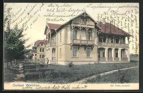 AK Welchau, Schönes Haus mit Balkonen