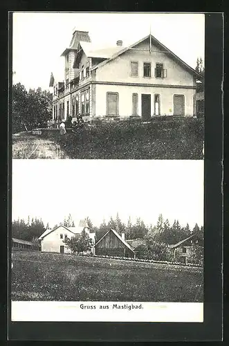 AK Mastigbad, Gebäudeansicht, Ortspartie