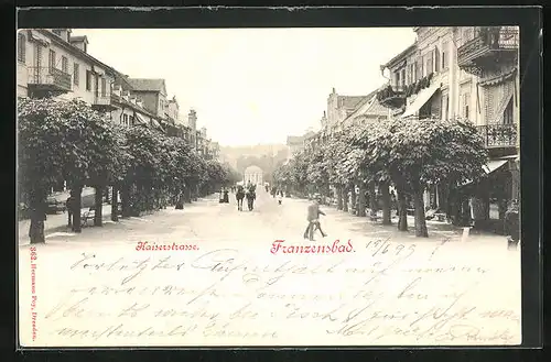 AK Franzensbad, Blick in die Kaiserstrasse