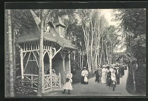 AK Franzensbad, Hexen Häusschen, Belebter Park