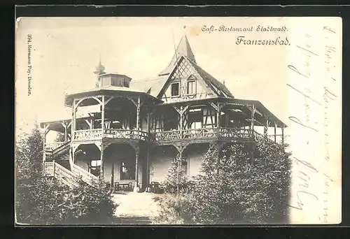 AK Franzensbad, Cafe-Restaurant Stadtwald