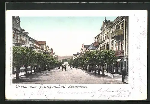 AK Franzensbad, Blick in die Kaiserstrasse