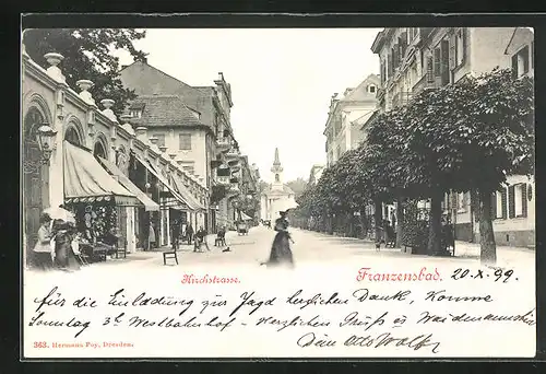 AK Franzensbad, Kirchstrasse mit Kirche