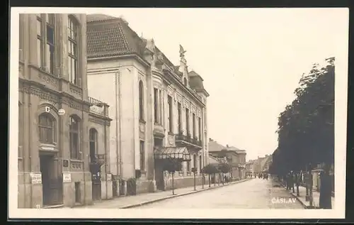 AK Caslav, Strassenpartie im Stadtkern