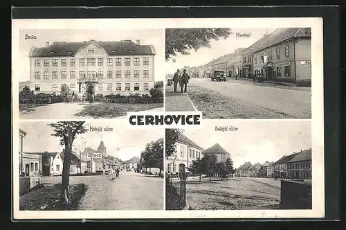 AK Cerhovice, Skola, Námestí, Dolejsí ulice, Horejsí ulice