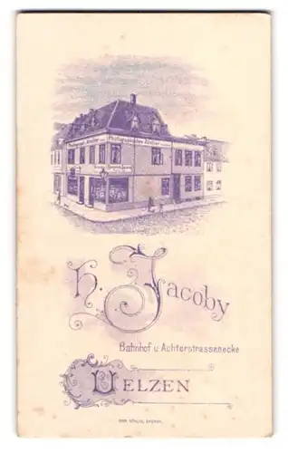 Fotografie H. Jacoby, Uelzen, Achterstr., Ansicht Uelzen, Gebäude des Fotografen von Aussen