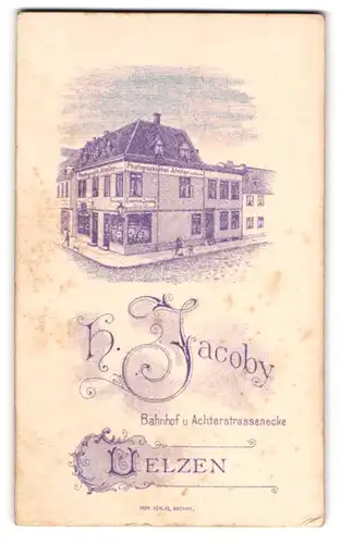 Fotografie H. Jacoby, Uelzen, Achterstr., Ansicht Uelzen, Ateliersgebäude von Aussen