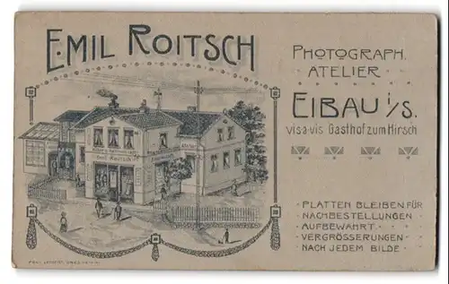 Fotografie Emil Roitsch, Eibau i. S., Ansicht Eibau i. S., Ateliersgebäude von Aussen