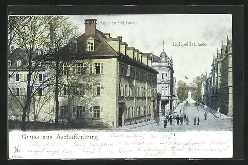 AK Aschaffenburg, Luitpoldstrasse, Institut der Engl. Fräulein