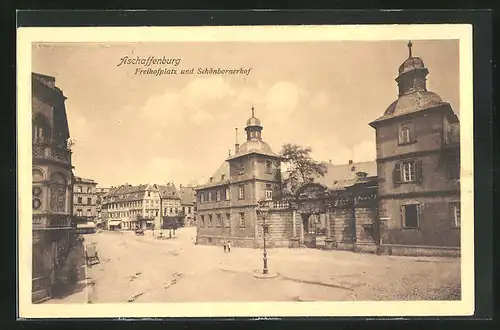 AK Aschaffenburg, Freihofplatz und Schönbornerhof