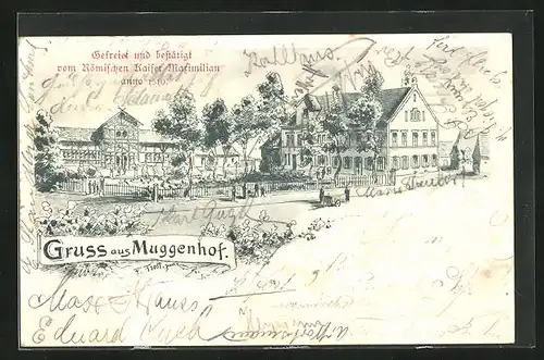 Lithographie Muggenhof, Restaurant v. F. Trost jun.