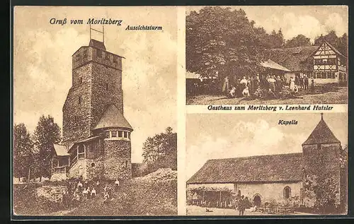 AK Moritzberg, Gasthaus zum Moritzberg, Aussichtsturm, Kapelle