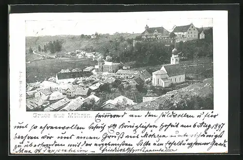 AK Möhren, Teilansicht mit Kirche