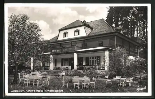 AK Berneck /Fichtelgebirge, Gasthaus Waldlust mit Gartenterrasse