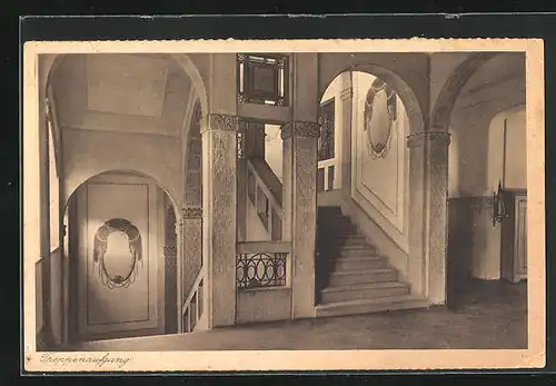AK Bamberg, Institut der Engl. Fräulein, Treppenaufgang