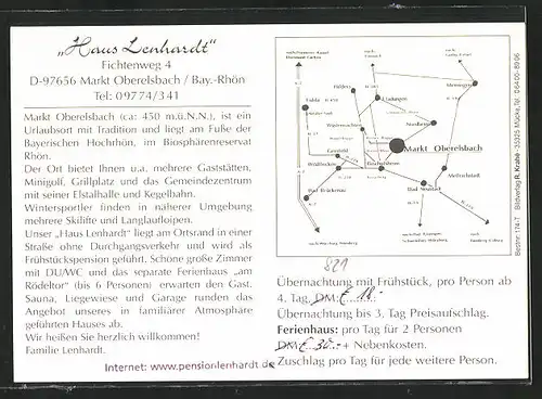 AK Oberelsbach /Rhön, Gasthaus und Pension Lenhard & am Rödeltor, Fichtenweg 4