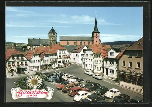 AK Bischofsheim /Rhön, Gasthaus und Cafe am Marktplatz