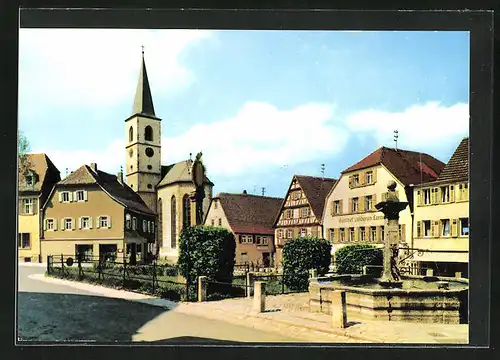 AK Aub, Gasthaus Goldenes Lamm am Marktplatz