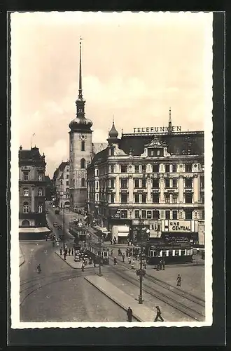 AK Brno, Strassenbahn am Kino