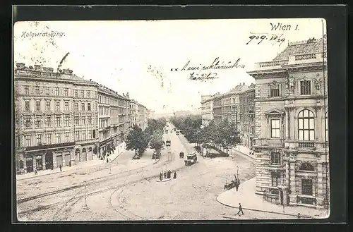 AK Wien, Kolowrat-Ring mit Strassenbahn