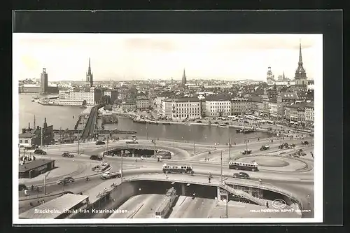 AK Stockholm, Utsikt fran Katarinahissen, Strassenbahn