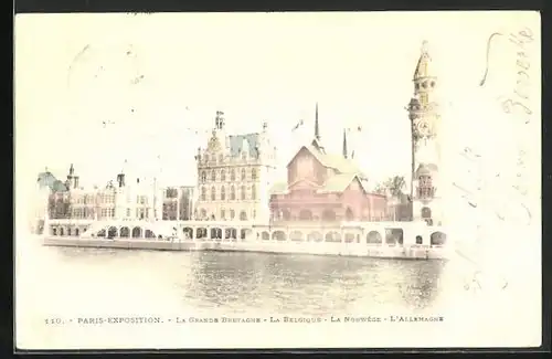 AK Paris, Exposition universelle de 1900, La Grande Bretagne, La Belgique, La Norwége, L`Allemagne