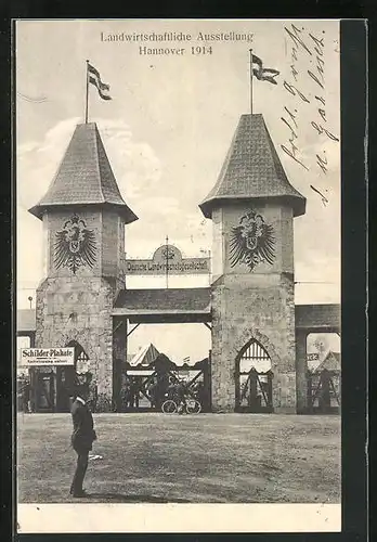 AK Hannover, Landwirtschaftliche Ausstellung 1914, Eingang