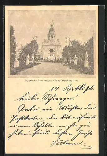 AK Nürnberg, Bayerische Landes-Ausstellung 1896, Ausstellungsgebäude