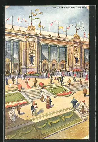 Künstler-AK Bruxelles, L`Exposition Univeselle et Internationale 1910, Facade des Sections Étrangères