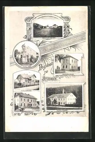 AK Studnice, Mlyn p. K. Hudra, Tkalcovna p. Pacaka, Villa p. Semeraka, C. K. Post