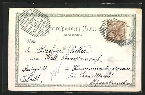 Lithographie Karlsbad, Stadtpark und Gartenzeile, Felsenquelle, Hirschensprung