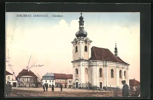 AK Janovice, Namesti, Kirchplatz