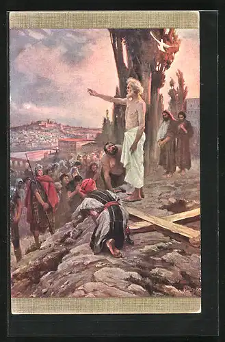 Künstler-AK sign. Jan Styka: Qou Vadis, Der Segen Urbi et Orbi